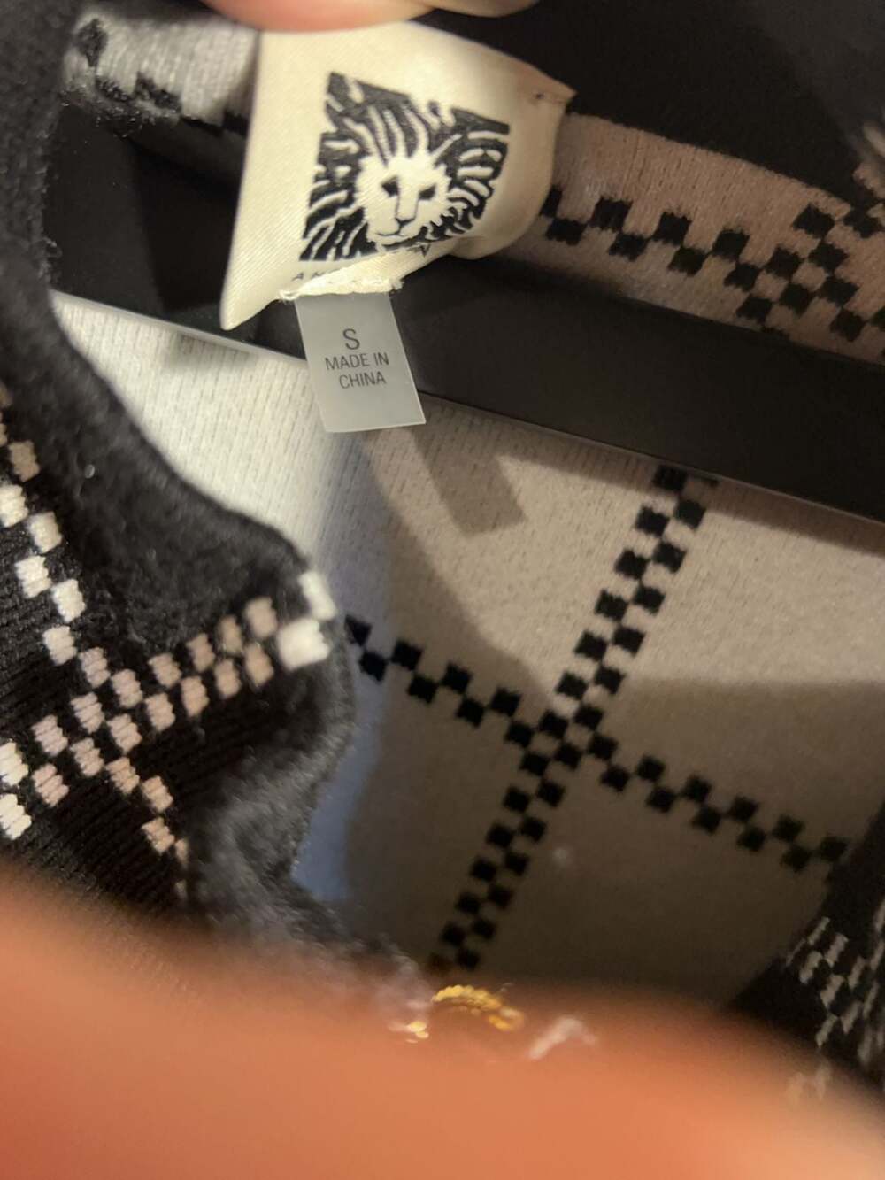 Anne Klein Black and White Grid Pattern Knit Cardigan Jacket Size S - Picture 3 of 4